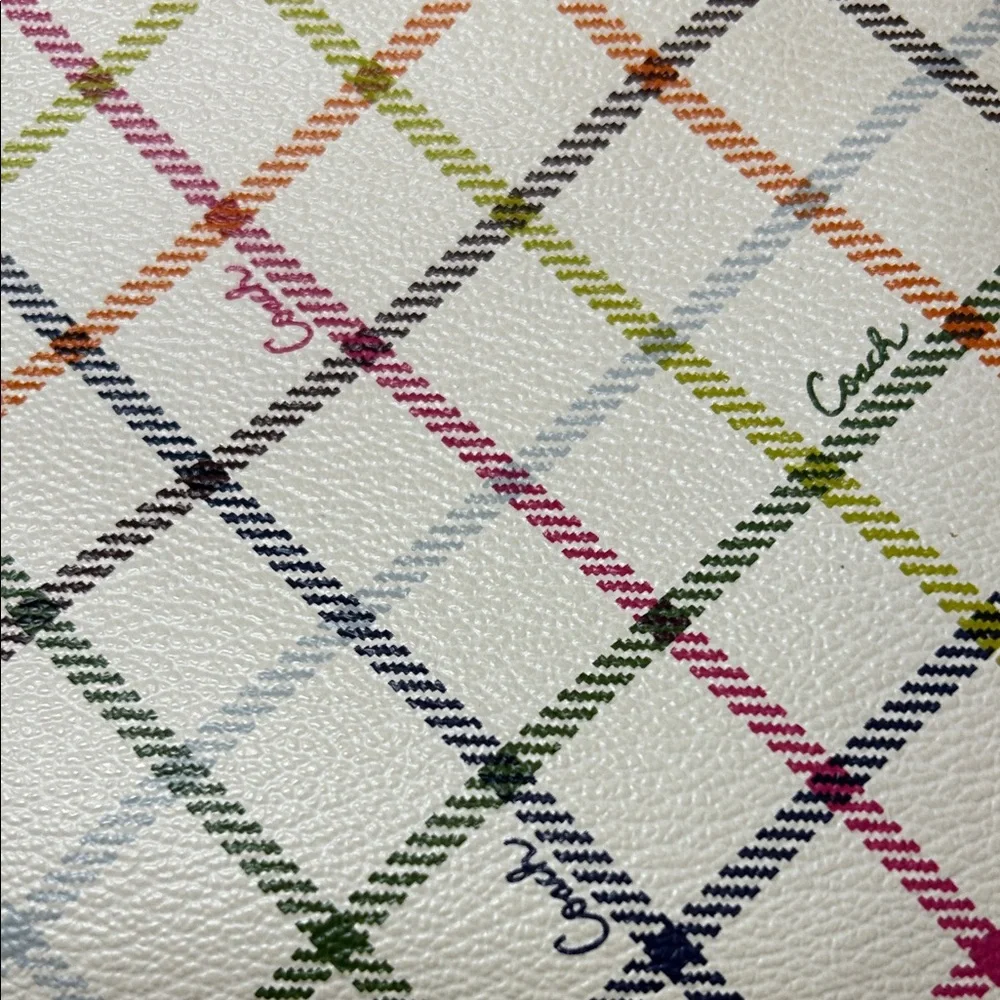 Coach Stylish Multicolor Checkered Women's Wristlet - Picture 2 of 3